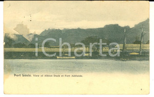 Cartolina originale da collezione 1900 ca PORT LOUIS View of Albion Dock et Fort ADELAIDE VINTAGE postcard 1