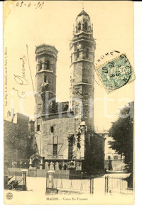 Cartolina originale da collezione 1907 MACON FRANCE Vieux St.Vincent Carte postale VINTAGE 1