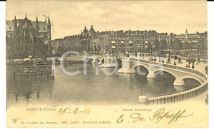 Cartolina originale da collezione 1904 AMSTERDAM Nieuwe Amstelburg VINTAGE Postcard 1