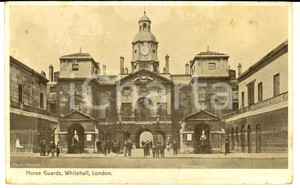 Cartolina originale da collezione 1905 ca LONDON WHITEHALL Guardie a cavallo Cartolina ANIMATA VINTAGE FP VG 1