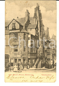 Cartolina originale da collezione 1904 EDINBURGH UK John Knox s House VINTAGE postcard ANIMATED 1