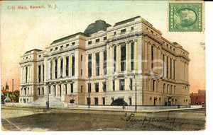 Cartolina originale da collezione 1909 NEWARK USA City Hall Cartolina postale FP VG Leo PUMPYANSKY 1