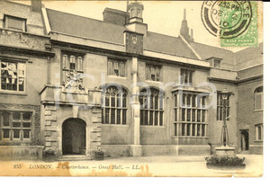 Cartolina originale da collezione 1910 LONDON Charterhouse  Great Hall Cartolina postale ILLUSTRATA FP VG 1