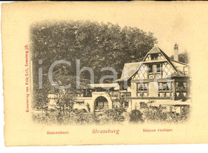 Cartolina originale da collezione 1900 ca STRASSBURG Bauernhaus VINTAGE postcard ILLUSTRATED 1
