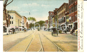 Cartolina originale da collezione 1905 MANCHESTER UK Elm Street looking north VINTAGE postcard ILLUSTRATED 1