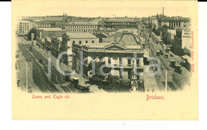 Cartolina originale da collezione 1900 ca BRISBANE AUSTRALIA Queen and Eagle street Cartolina postale FP NV 1