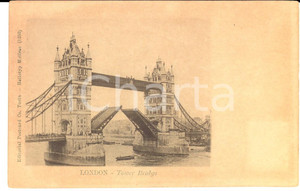 Cartolina originale da collezione 1900 ca LONDON UK Tower Bridge VINTAGE postcard 1