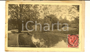 Cartolina originale da collezione 1911 BATH UK Victoria Park Cartolina postale VINTAGE ANIMATA 1