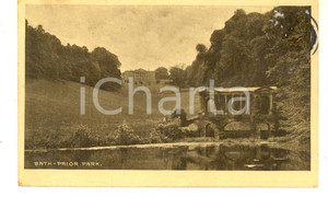 Cartolina originale da collezione 1911 BATH UK Prior Park Cartolina postale VINTAGE FP VG 1