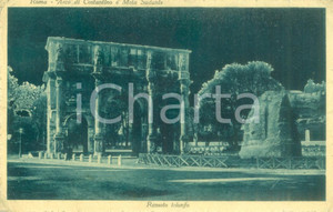 Cartolina originale da collezione 1920 ROMA Arco di COSTANTINO Meta Sudante Cartolina postale FP VG 1