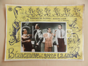 Materiale pubblicitario d’epoca 1949 BIANCANEVE E I SETTE LADRI Locandina Mischa AUER Peppino DE FILIPPO 1