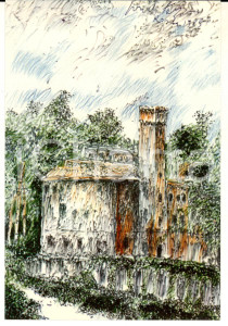 Cartolina originale da collezione 33/1983 Cartolina bozzetto Pericle FAZZINI Villa Imperiale Ed. numerata nÂ°0026 1
