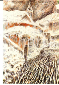 Cartolina originale da collezione 30/1983 Cartolina bozzetto Pericle FAZZINI Bardonecchia Ed. numerata nÂ°0026 1