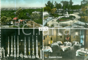 Cartolina originale da collezione 1954 NOLA NA Vedutine Festa dei Gigli Ristorante CARUSO Cartolina FG VG 1