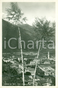 Cartolina originale da collezione 1954 TIONE DI TRENTO Panorama del paese dal MIRAVALLE Cartolina FP VG 1