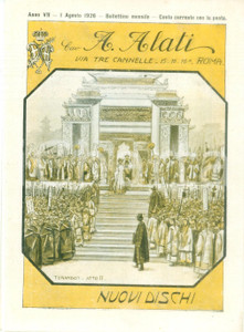 Materiale pubblicitario d’epoca Agosto 1926 ROMA Ditta Cav. ALATI Danze moderne Listino mensile ILLUSTRATO 1