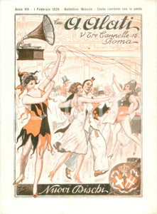 Materiale pubblicitario d’epoca Febbraio 1926 ROMA Ditta Cav. ALATI Nuovi dischi Listino mensile ILLUSTRATO 1