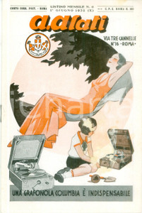 Materiale pubblicitario d’epoca Giugno 1932 ROMA Ditta Cav. ALATI Giuseppe VERDI FALSTAFF Listino ILLUSTRATO 1