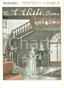 Materiale pubblicitario d’epoca Maggio 1929 ROMA Ditta Cav. ALATI La Traviata Listino mensile ILLUSTRATO 1