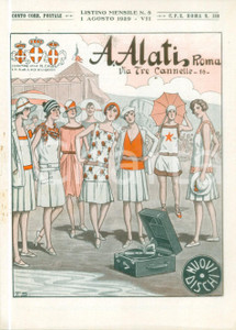 Materiale pubblicitario d’epoca Agosto 1929 ROMA Ditta Cav. ALATI Bianca SCACCIATI Listino mensile ILLUSTRATO 1