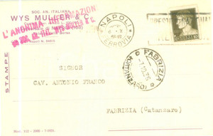 Cartolina originale da collezione 1936 NAPOLI SocietÃ  An. Italiana WYS MULLER & Co. Cartolina commerciale FP VG 1