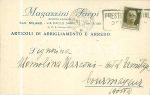 Cartolina originale da collezione 1936 MILANO Via Paolo Sarpi 12 Magazzini SARPI Abbigliamento Arredo Cartolina 1