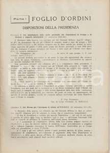 Documento originale, autentico 1933 FOGLIO D ORDINI U.N.U.C.I. AttivitÃ  Gruppi e Sezioni Rivista ILLUSTRATA 1