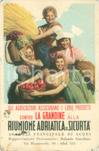 Documento originale, autentico 1940 ca ACQUI TERME AL Riunione Adriatica SicurtÃ  per agricoltori DANNEGGIATO 1