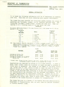 Materiale pubblicitario d’epoca 1979 ANCHORAGE ALASKA The Alaska Railroad General Information Opuscolo 1