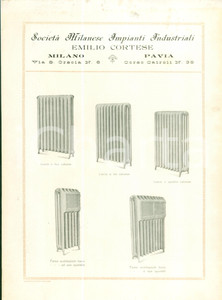 Materiale pubblicitario d’epoca 1940 ca MILANO SocietÃ  Milanese Impianti Industriali Termosifoni Emilio CORTESE 1