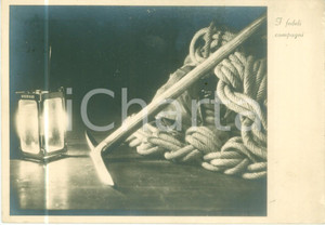 Cartolina originale da collezione 1941 MILANO I fedeli compagni del minatore Piccone lanterna Cartolina FG VG 1