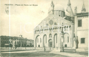 Cartolina originale da collezione 1918 PADOVA Piazza del Santo dal Museo Cartolina postale FP VG 1