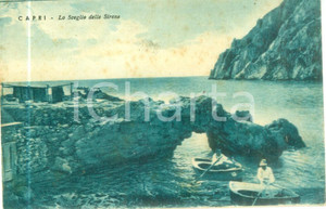Cartolina originale da collezione 1942 CAPRI NA Barcaioli allo Scoglio delle Sirene Cartolina FP VG 1