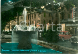 Cartolina originale da collezione 1961 VARAZZE SV Fontana e giardini  Notturno Cartolina FG VG 1