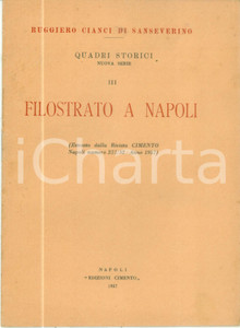 Libro, pubblicazione d epoca 1957 Ruggiero CIANCI DI SEVERINO Filostrato a Napoli Estratto da CIMENTO 1