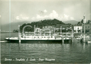 Cartolina originale da collezione 1952 LAVENO MOMBELLO VA Traghetto SAN CARLO sul Lago Maggiore Cartolina FG VG 1
