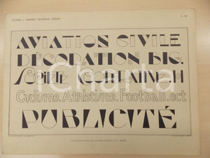 Stampa, bozzetto originale 1931 PANZANI Lettres et rehauts modernes  Composition par A. BARDI Pl. 29 1