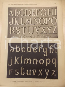 Stampa, bozzetto originale 1931 PANZANI Lettres modernes  Composition LABBE  Alphabet ANTIQUE Pl. 41 1