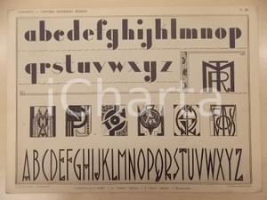 Stampa, bozzetto originale 1931 PANZANI Lettres modernes  Composition A. BARDI  Complet et ElancÃ© Pl. 35 1