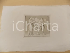 Stampa, bozzetto originale 1840 ca ARTE ANTICA GRECIA Scena con Arpia Stampa 42x27 cm 1