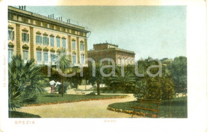 Cartolina originale da collezione 1900 ca LA SPEZIA Giardinieri al lavoro ai giardini pubblici Cartolina FP NV 1