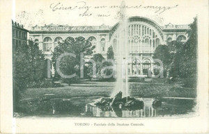 Cartolina originale da collezione 1902 TORINO facciata della Stazione Centrale Cartolina postale FP VG 1