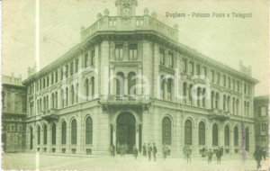 Cartolina originale da collezione 1921 VOGHERA PV Palazzo Poste e Telegrafi Cartolina ANIMATA FP VG 1
