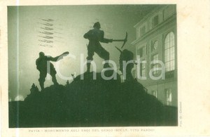 Cartolina originale da collezione 1935 PAVIA Monumento agli Eroi del Genio scultore Vito PARDO Cartolina FP VG 1