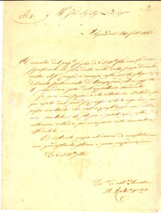 Documento originale, autentico 1843 ALESSANDRIA Procuratore Maurilio ROTA lamenta un mancato contratto 1