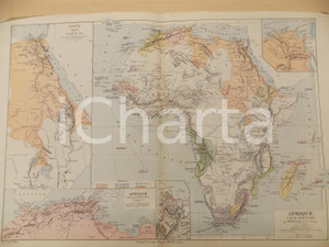 Stampa, bozzetto originale 1884 PARIS DRIOUX  LEROY Atlas universel Egypte et Afrique 46x32 cm Ã©d. BELIN 1