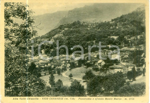 Cartolina originale da collezione 1952 VICO CANAVESE TO Panorama e sfondo Monte MARZO Cartolina FG VG 1