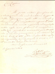 Manoscritto, lettera originale 1848 MILANO Lettera Antonio GILIORIMOLDI al cugino per una rendita 1