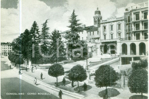 Cartolina originale da collezione 1954 CONEGLIANO TV Passanti in Corso ROSSELLI Cartolina ANIMATA FG VG 1