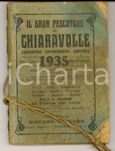 Oggetto da collezione cartaceo 1935 GRAN PESCATORE DI CHIARAVALLE Almanacco Universale Cabala DANNEGGIATO 1